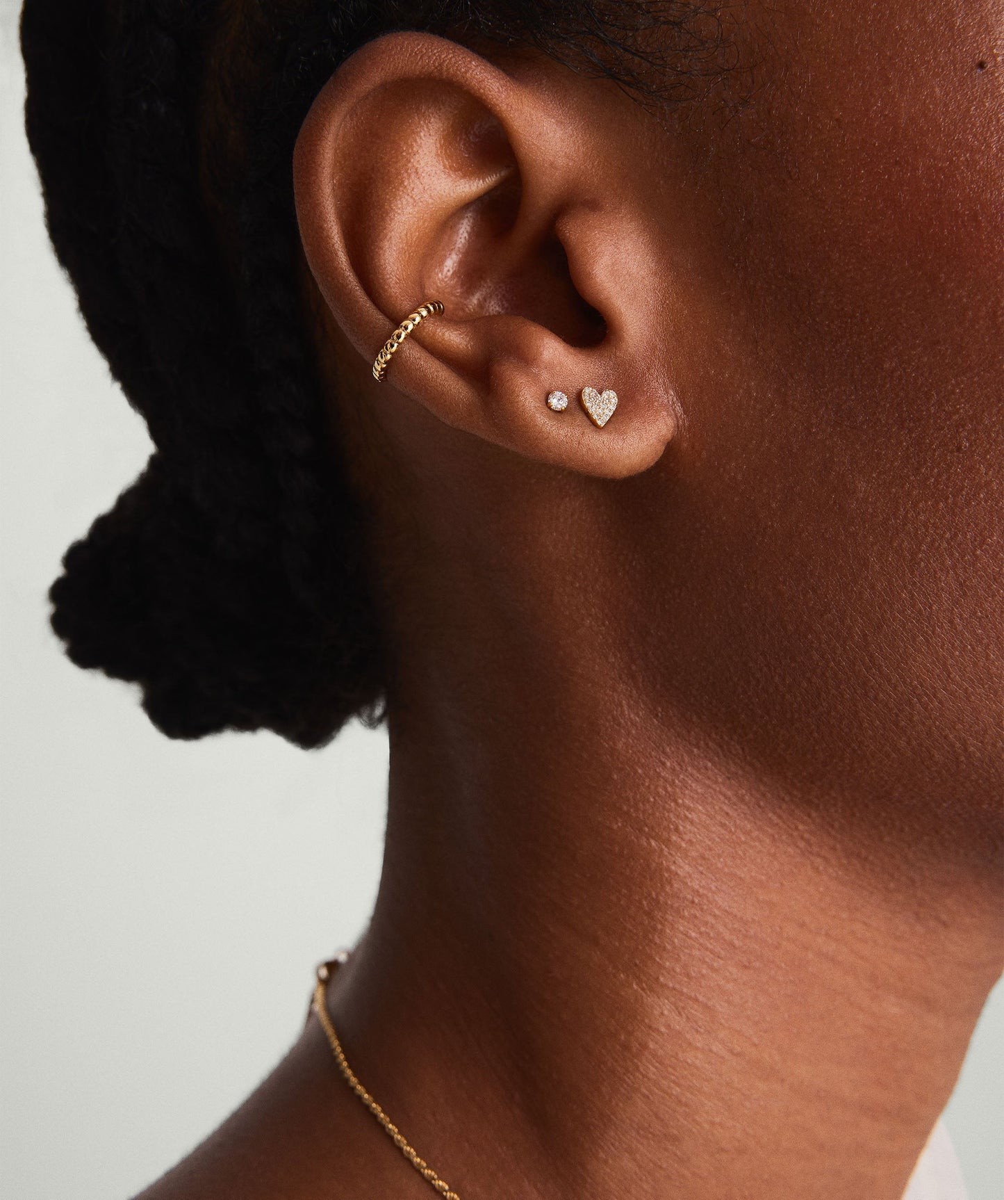 Tiny Heart Glimmer Studs