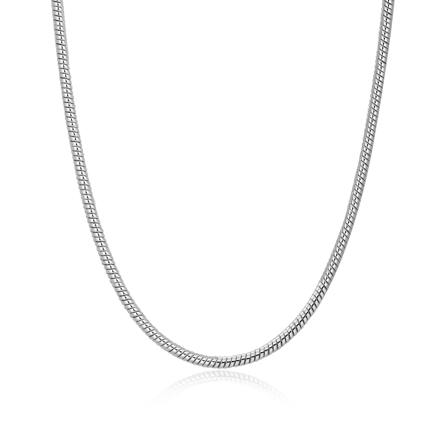 Silk Flow Snake Chain – 3mm (White Gold)