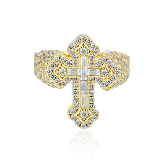 Baguette Cross Statement Ring