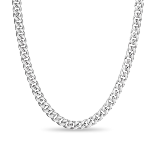 Majestic Cuban Link Chain – 8mm (White Gold)