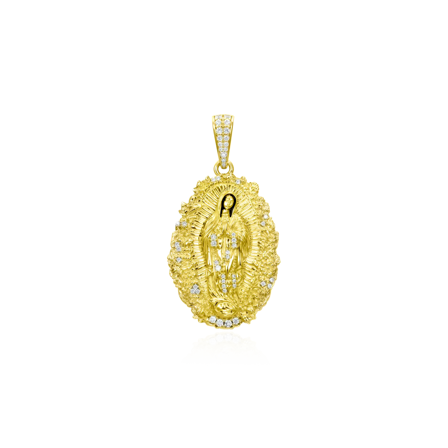 Saint Mary Floral Halo Pendant