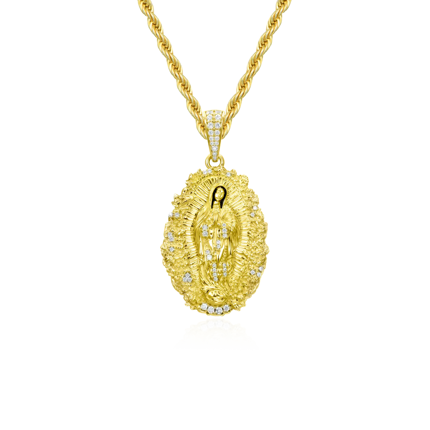 Saint Mary Floral Halo Pendant