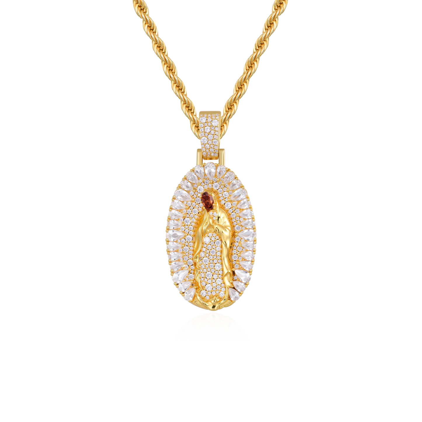 Brilliant Halo Virgin Mary Pendant