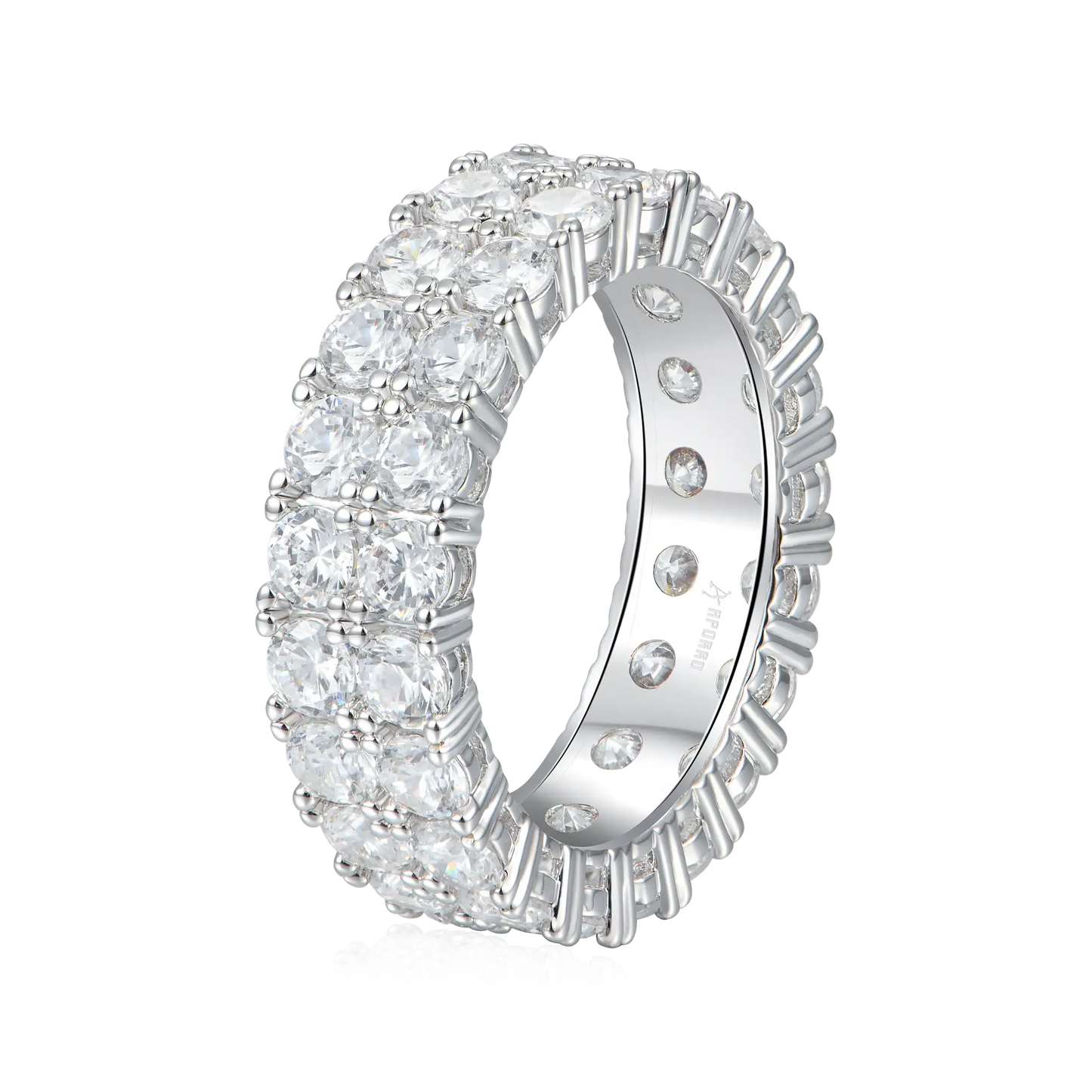 Double Row Iced Tennis Ring