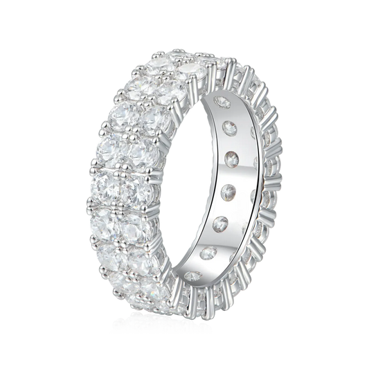 Double Row Iced Tennis Ring