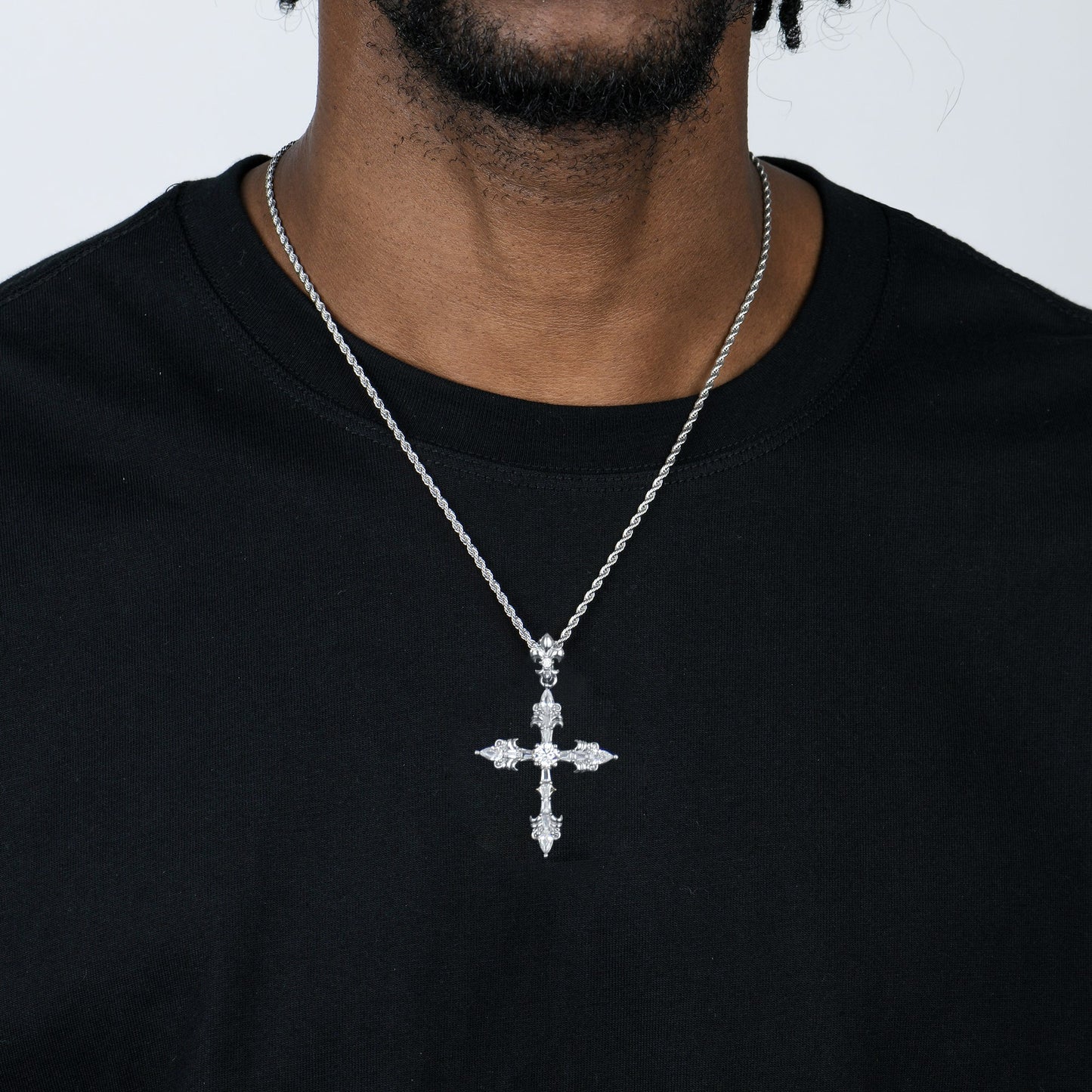 Royal Fleur De Lis Cross Pendant