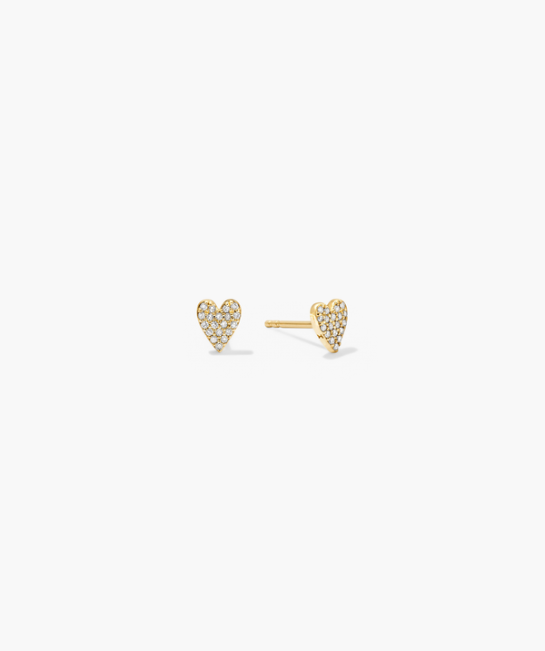 Tiny Heart Glimmer Studs