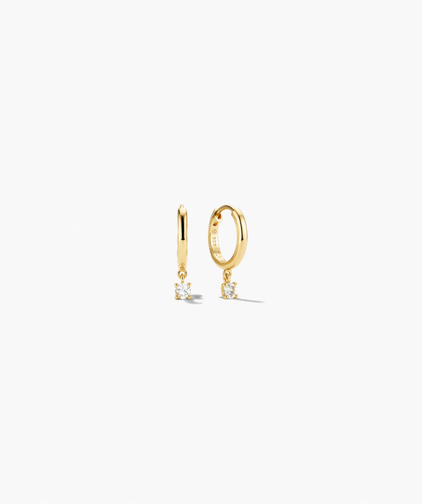 Round Sapphire Hoops