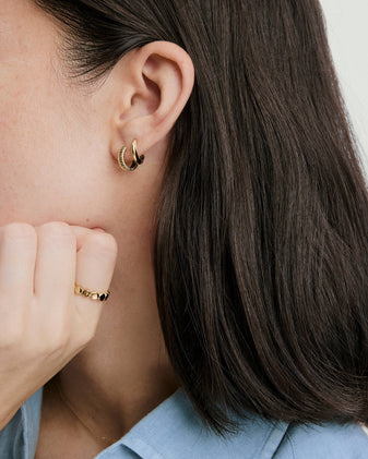Textured Huggie Hoops