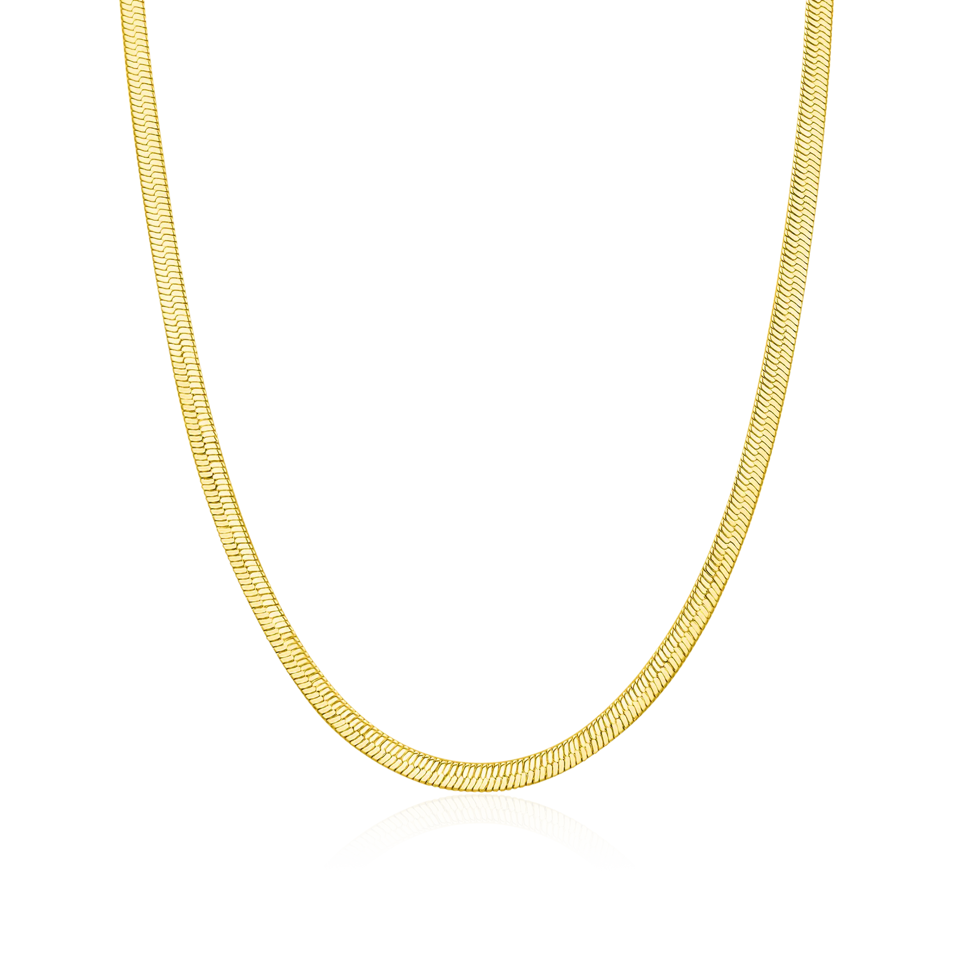 Golden Wave Herringbone Chain – 4mm