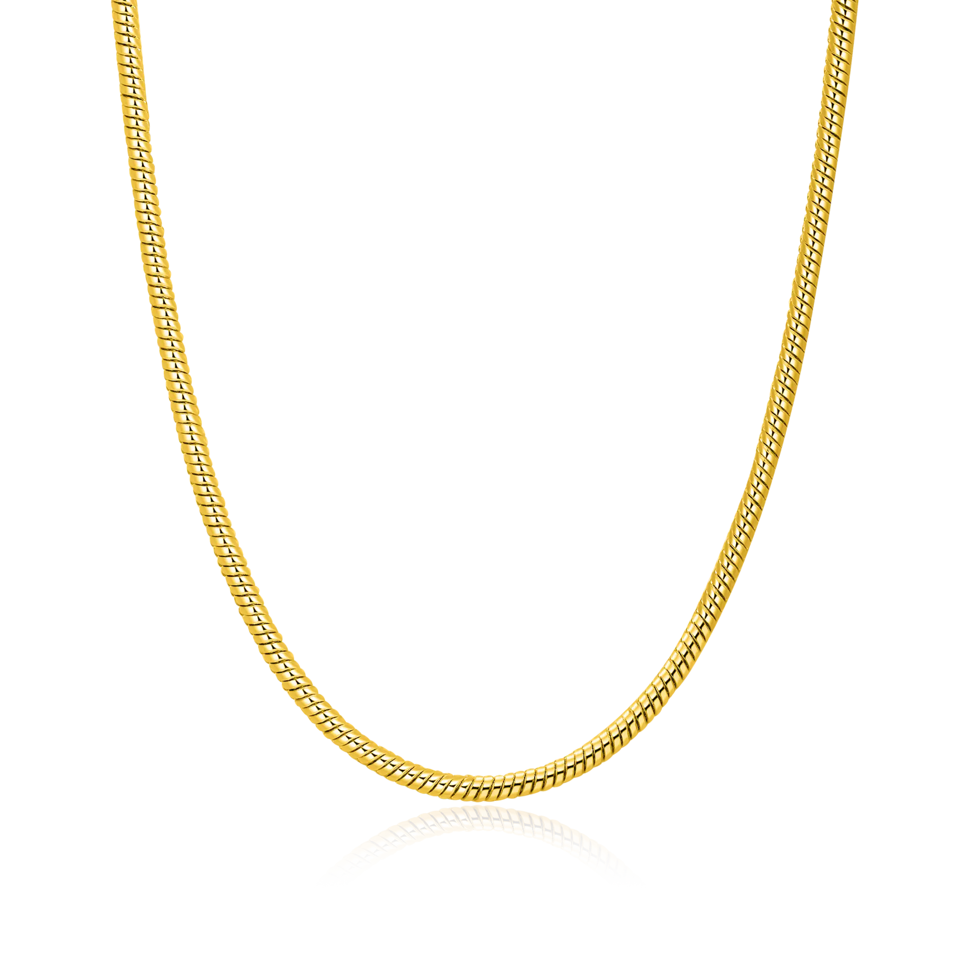 Silk Flow Snake Chain – 3mm (Yellow Gold)