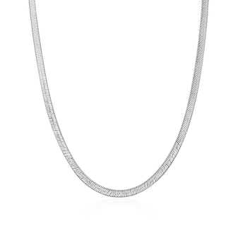 3mm Snake Herringbone Chain q – White Gold