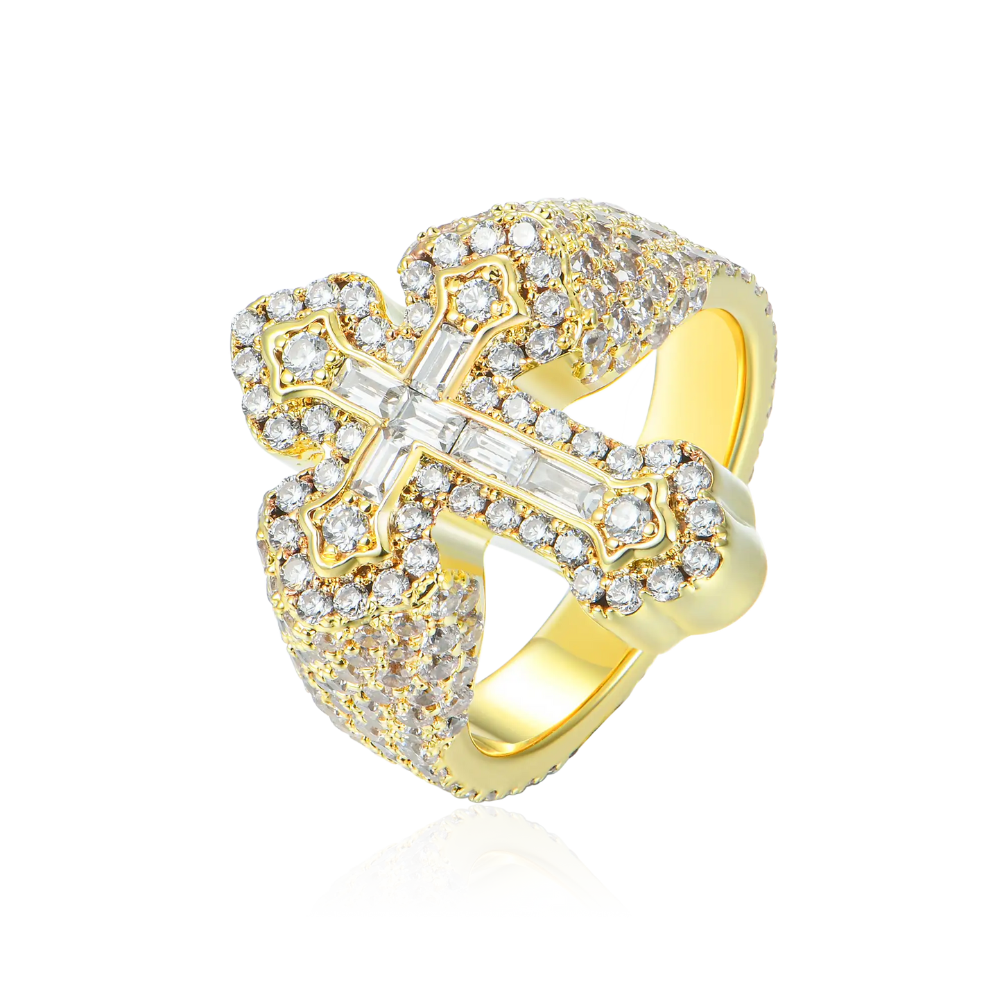 Baguette Cross Statement Ring