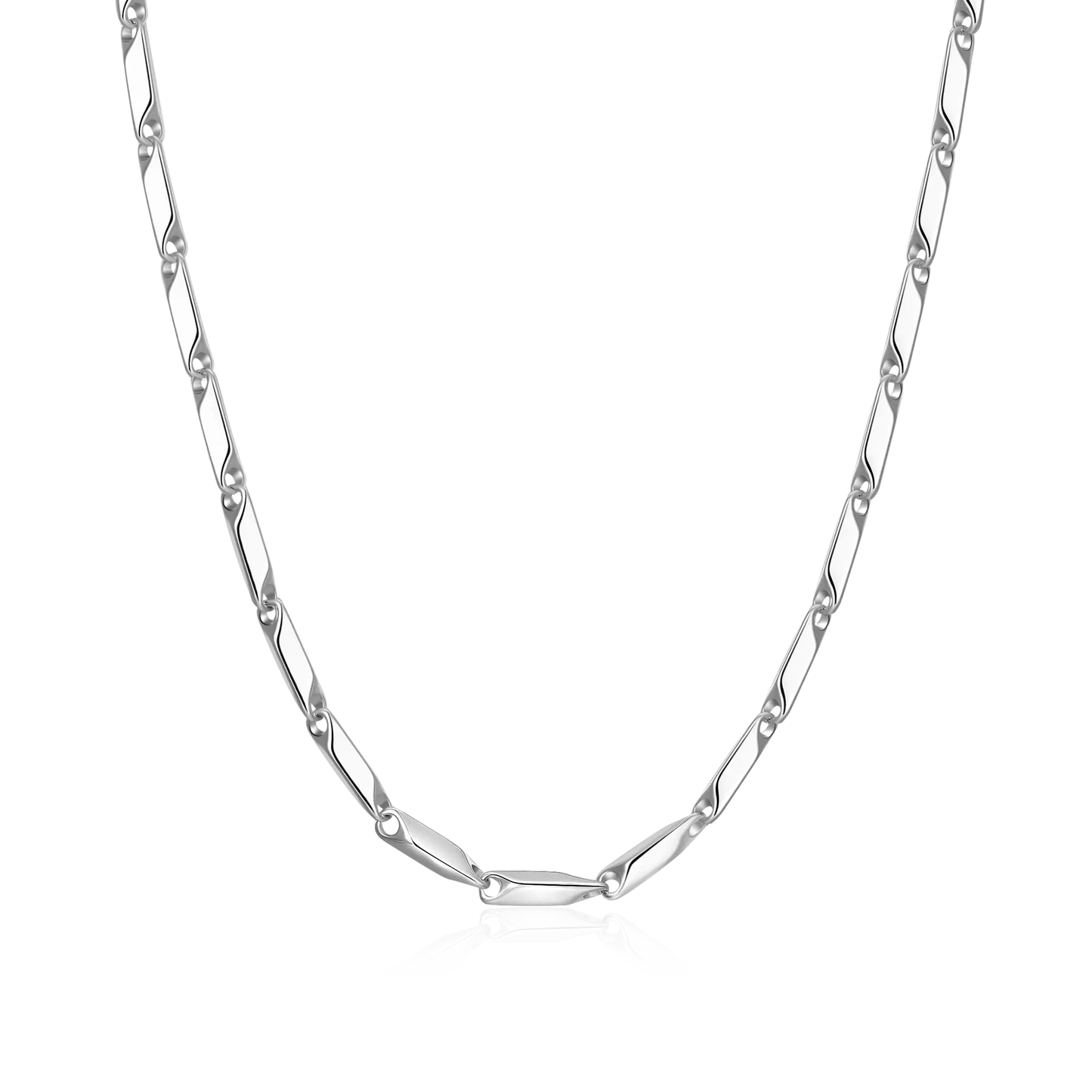 4mm Prism Link Chain – White Gold