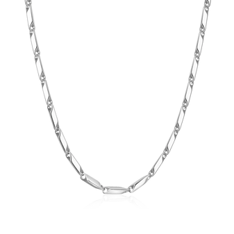 4mm Prism Link Chain – White Gold