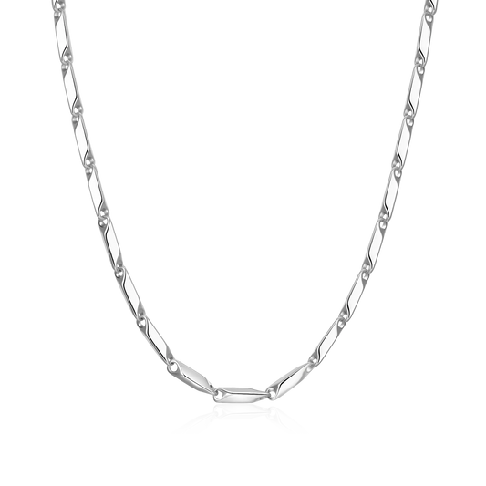 4mm Prism Link Chain – White Gold