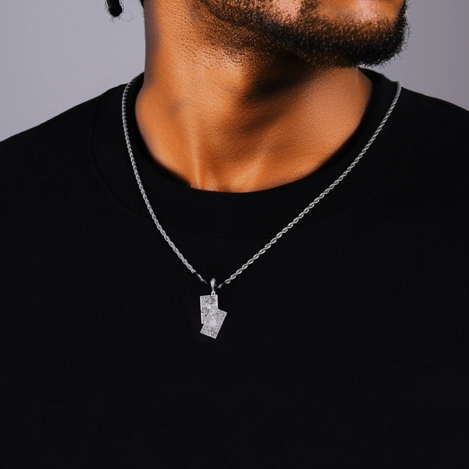 Iced Spade Poker Pendant