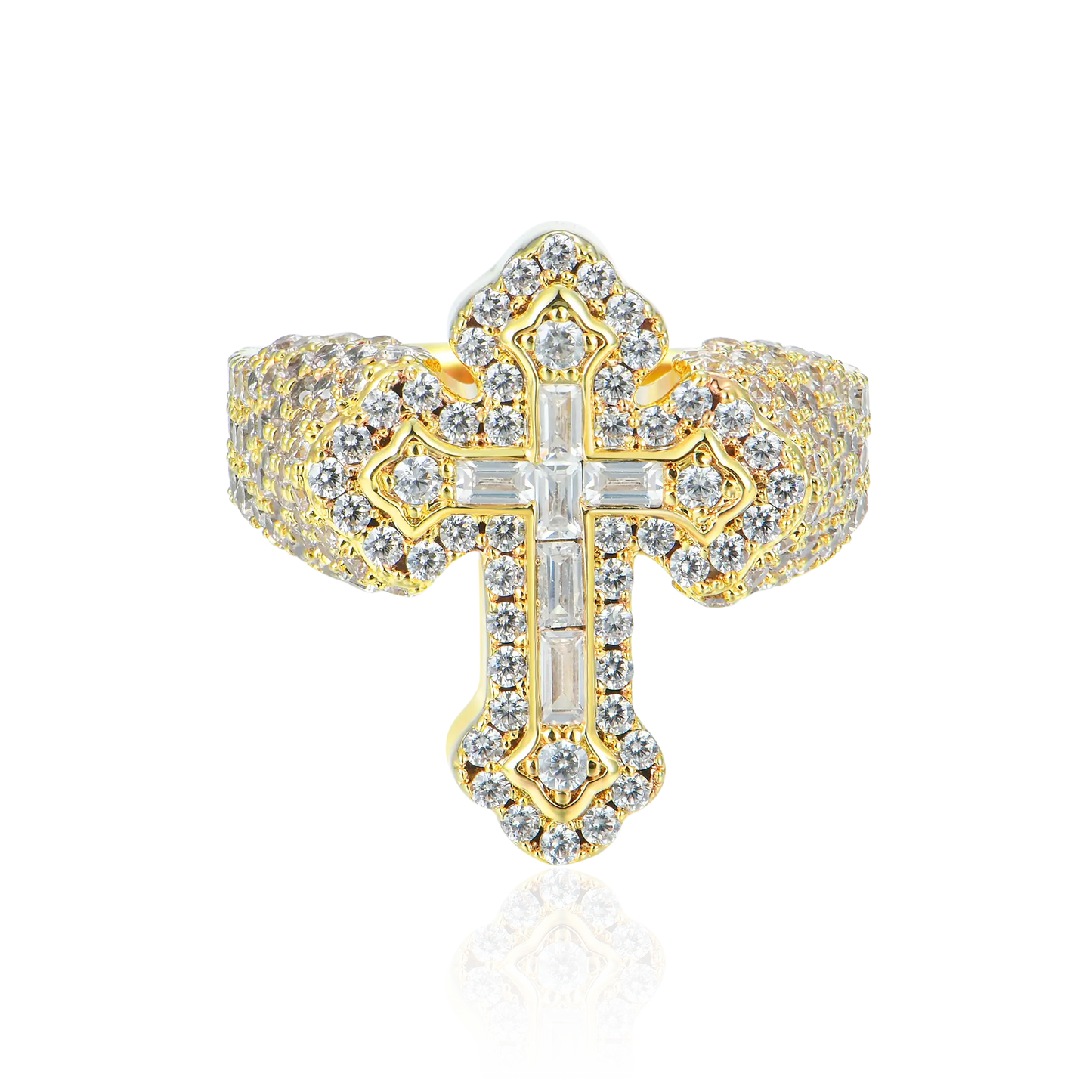 Baguette Cross Statement Ring