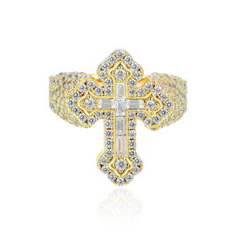 Baguette Cross Statement Ring
