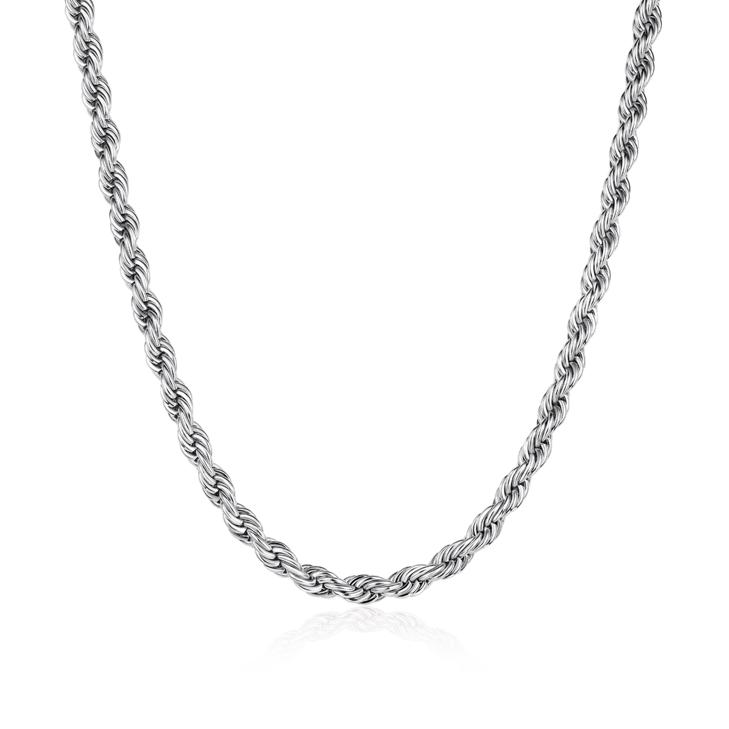 Eternal Twist Rope Chain – 4.5mm (White Gold)