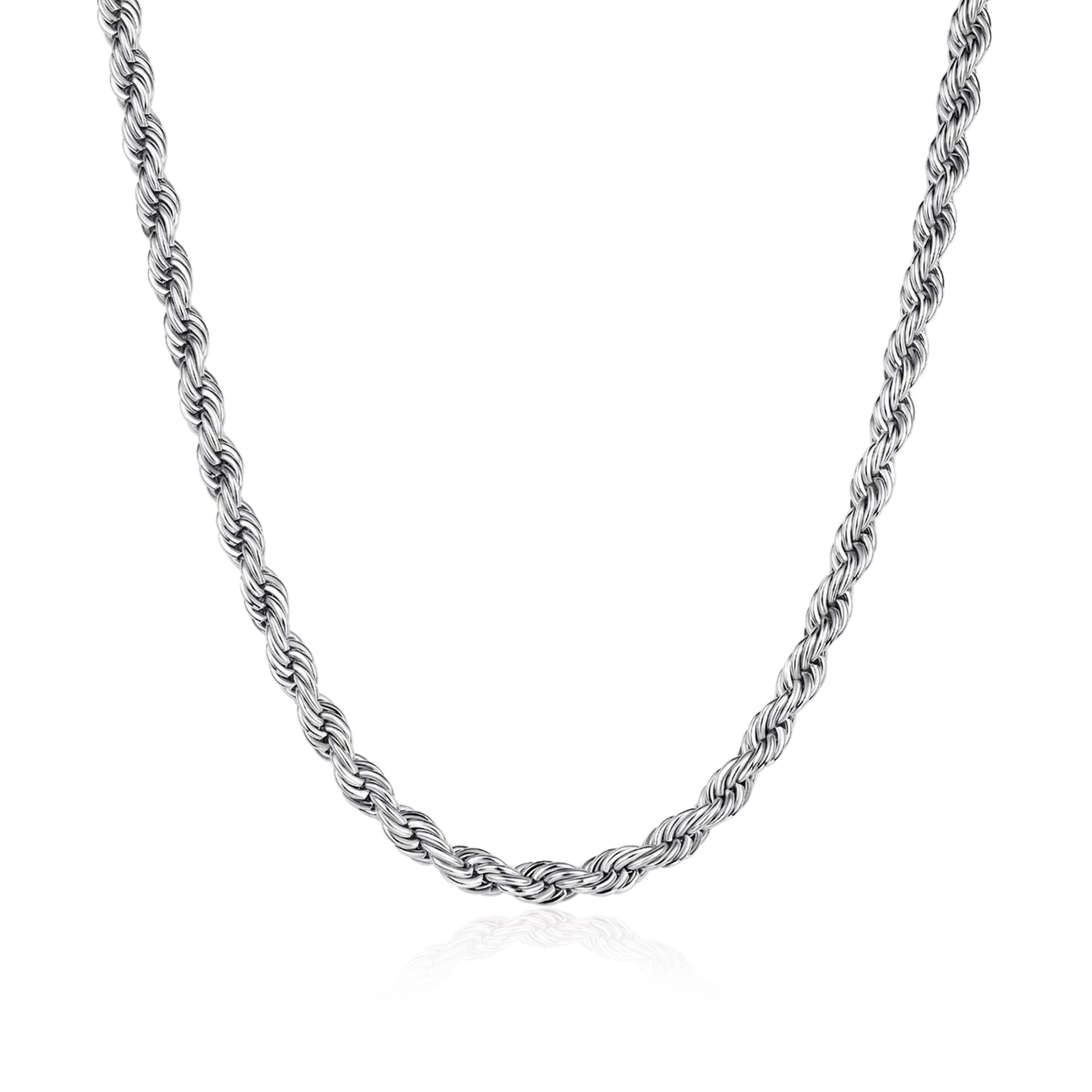 Eternal Twist Rope Chain – 4.5mm (White Gold)