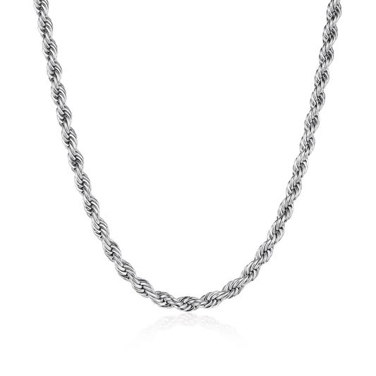 Eternal Twist Rope Chain – 4.5mm (White Gold)