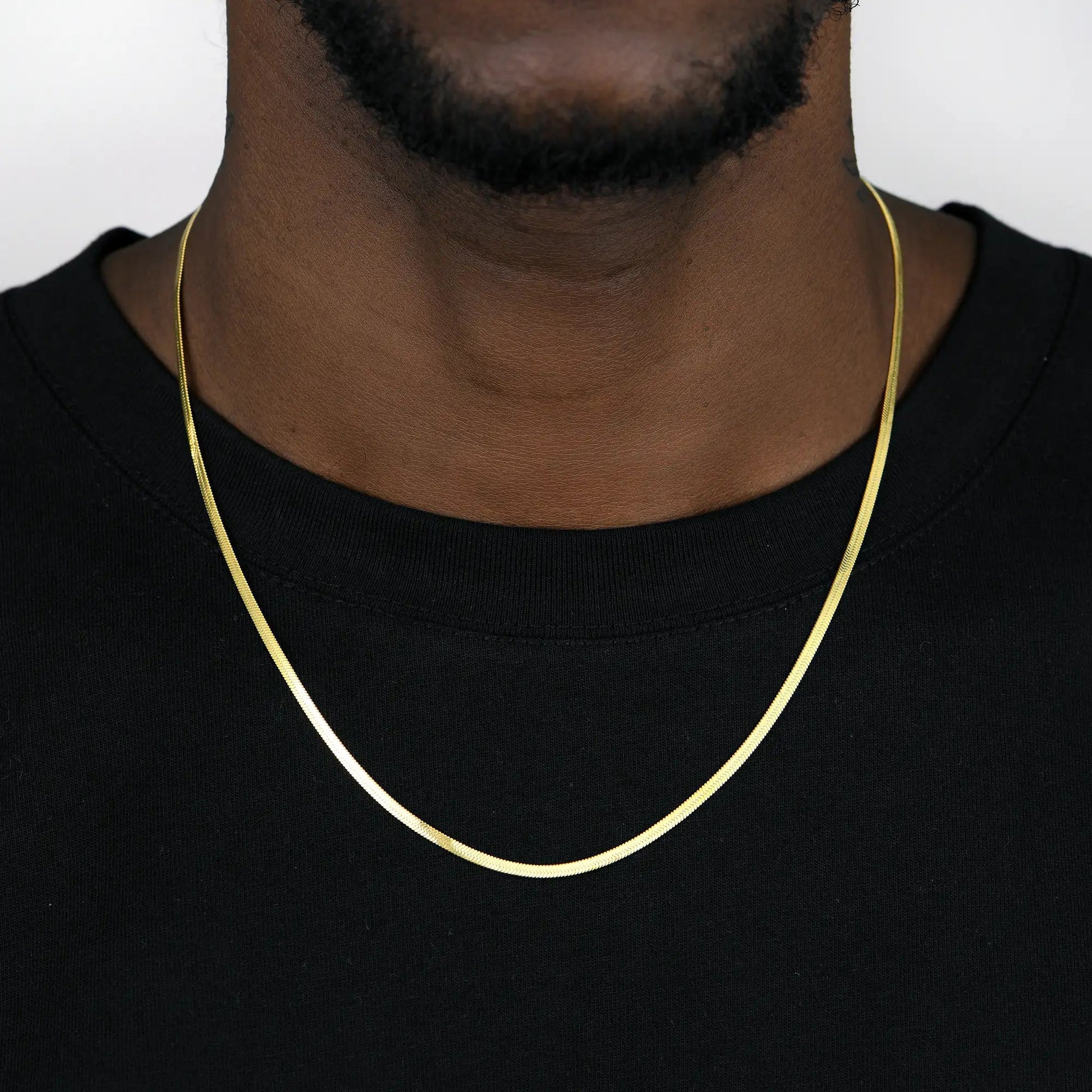 Golden Wave Herringbone Chain – 4mm
