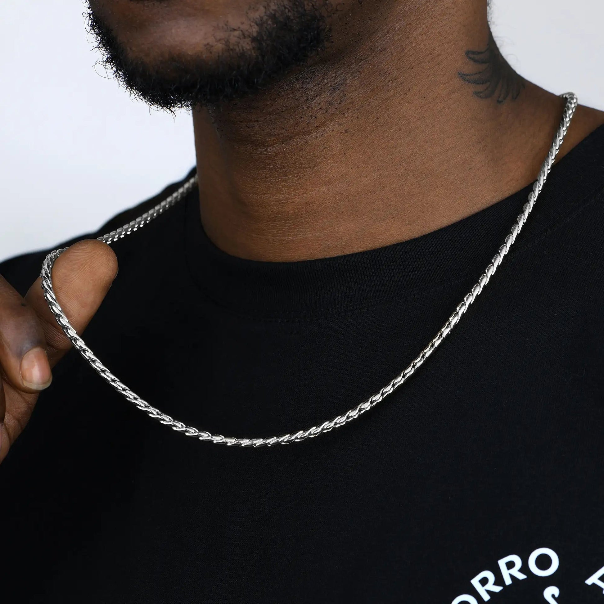 3.5mm Franco Chain – White Gold