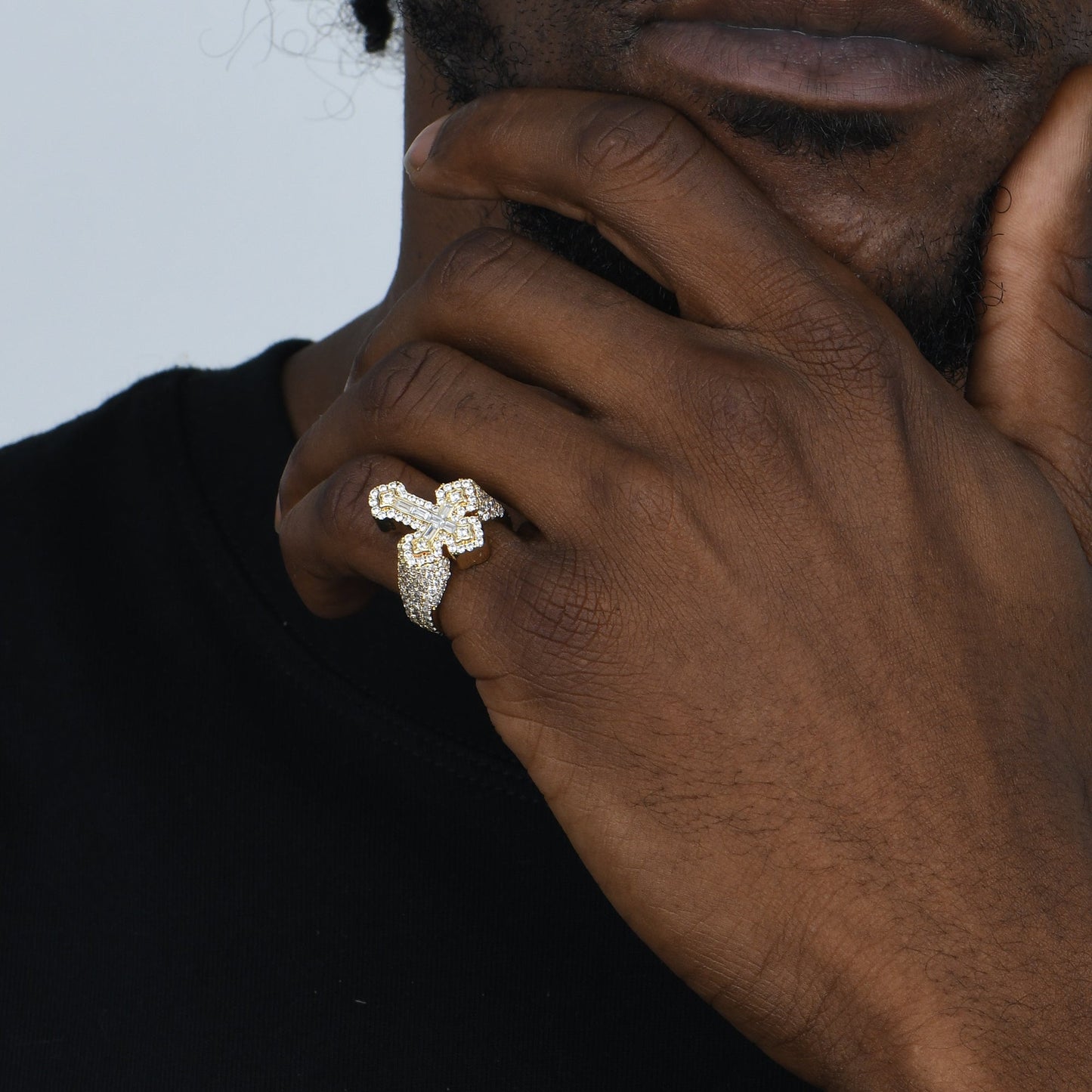 Baguette Cross Statement Ring