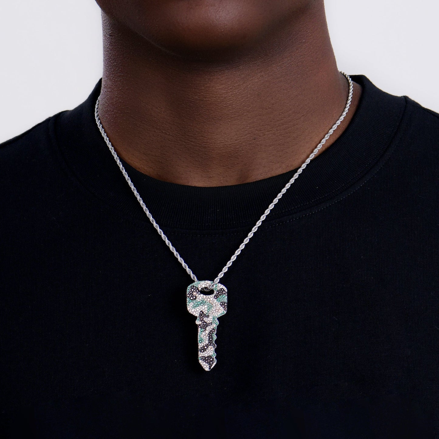Iced Camo Key Pendant