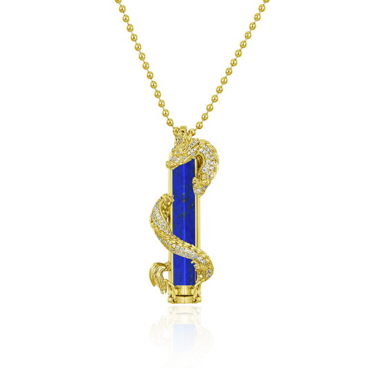 Emerald Jade Snake Column Pendant