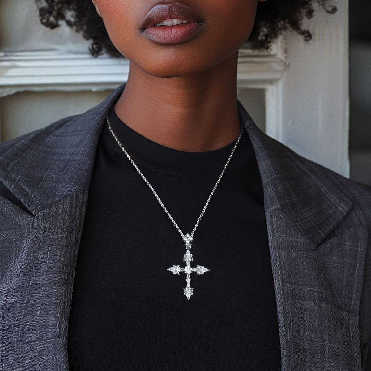 Royal Fleur De Lis Cross Pendant