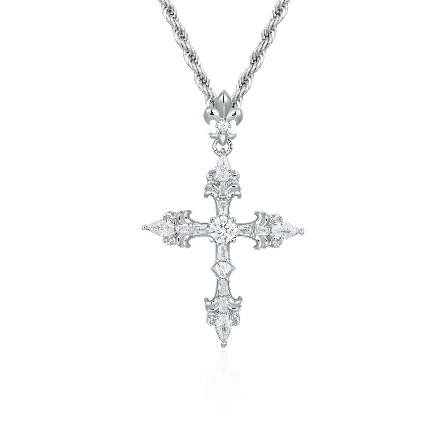 Royal Fleur De Lis Cross Pendant