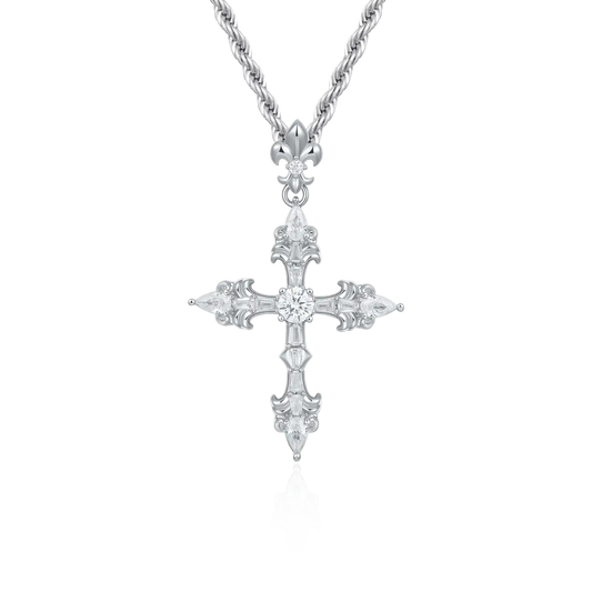 Royal Fleur De Lis Cross Pendant