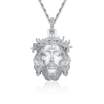 Divine Iced Jesus Head Pendant