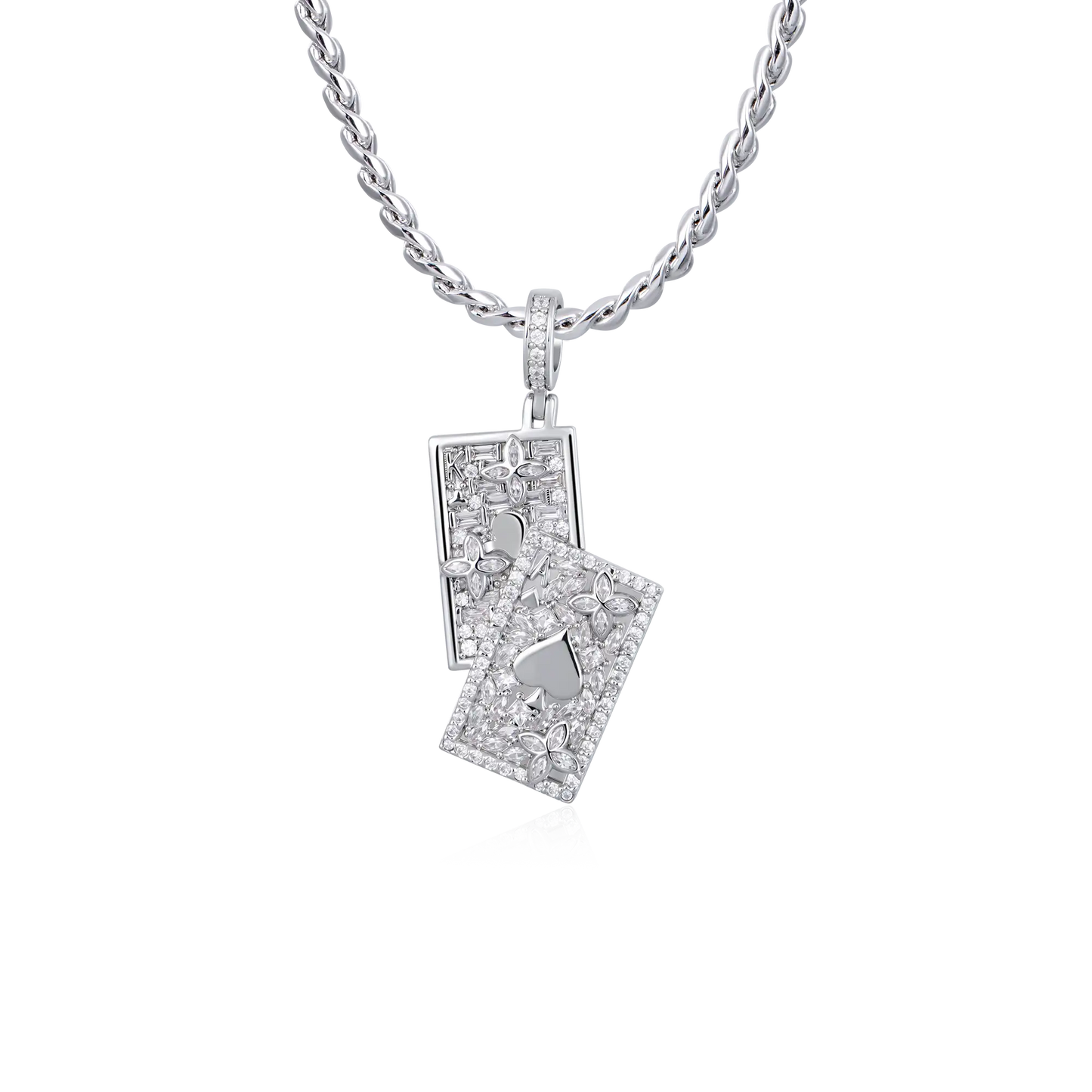 Iced Spade Poker Pendant