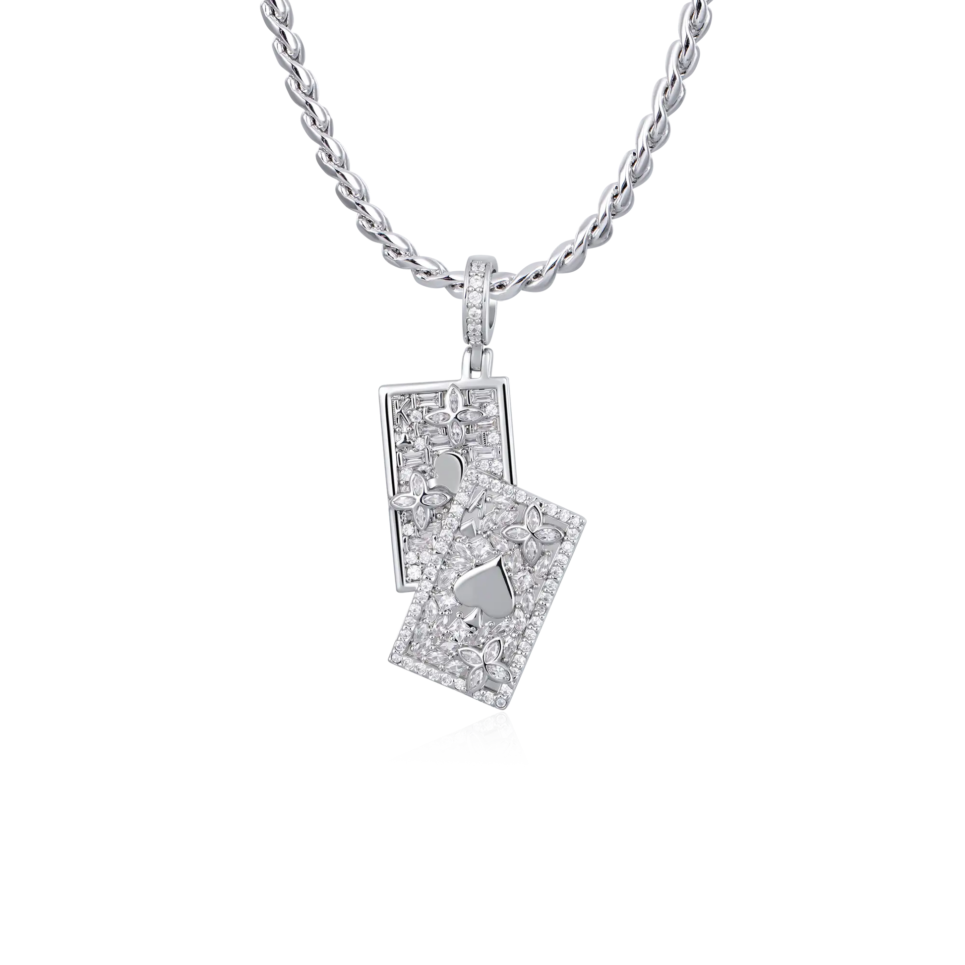 Iced Spade Poker Pendant