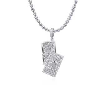 Iced Spade Poker Pendant
