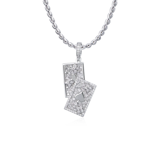 Iced Spade Poker Pendant