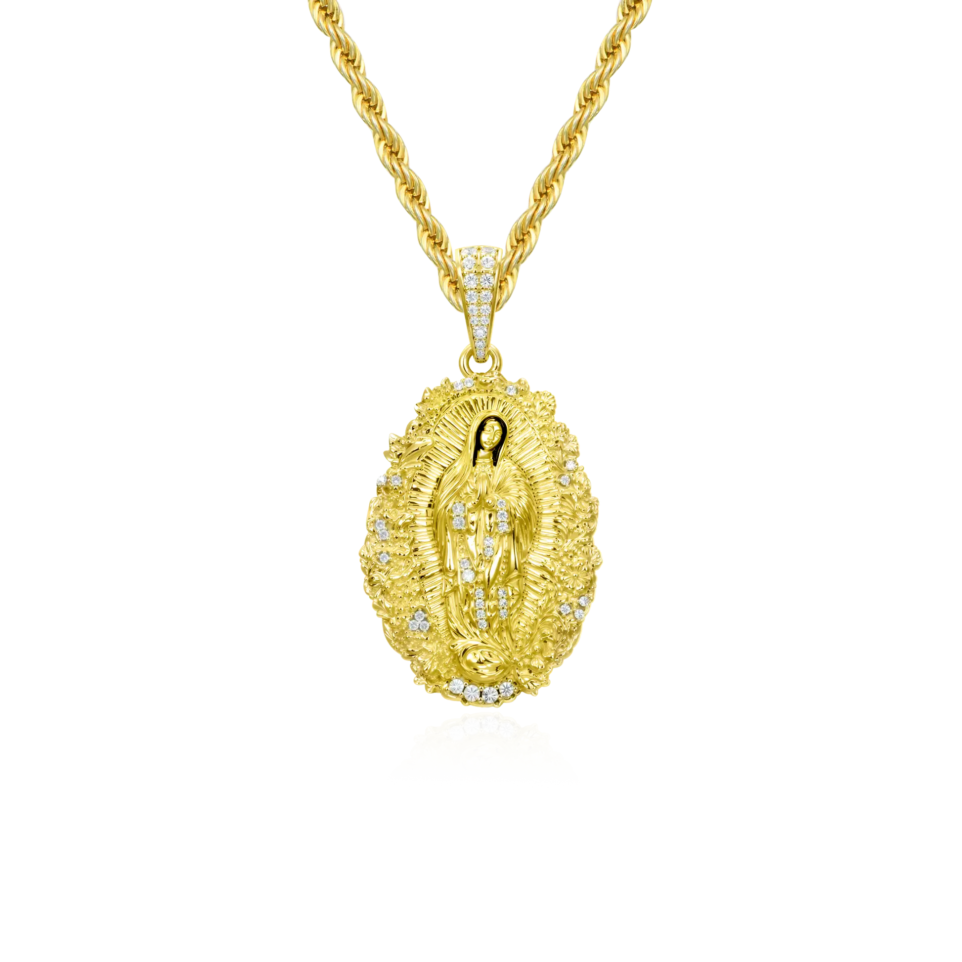 Saint Mary Floral Halo Pendant