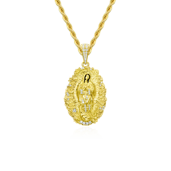 Saint Mary Floral Halo Pendant