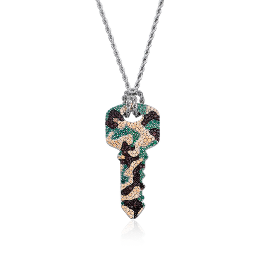 Iced Camo Key Pendant