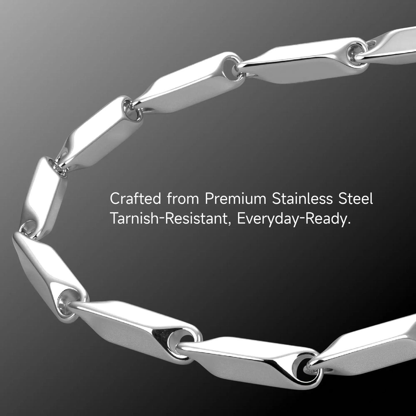 4mm Prism Link Chain – White Gold