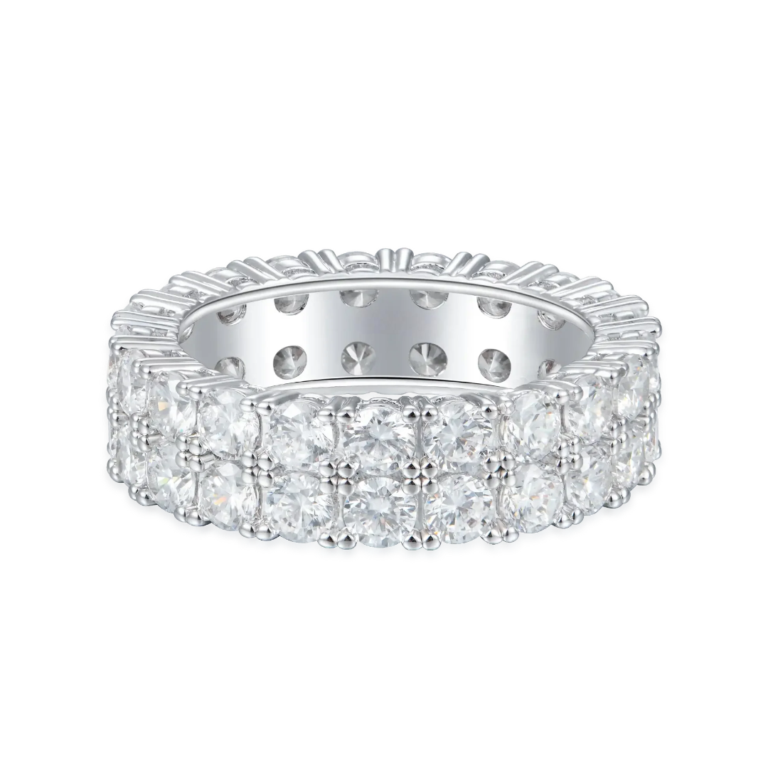 Double Row Iced Tennis Ring