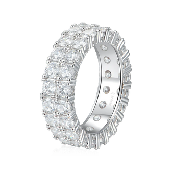 Double Row Iced Tennis Ring
