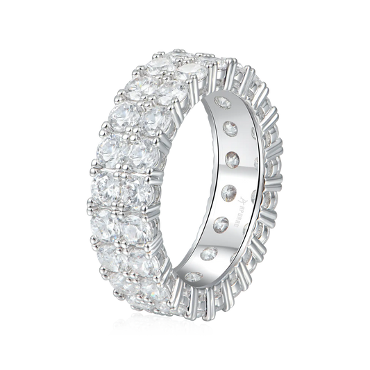 Double Row Iced Tennis Ring
