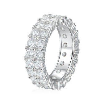 Double Row Iced Tennis Ring