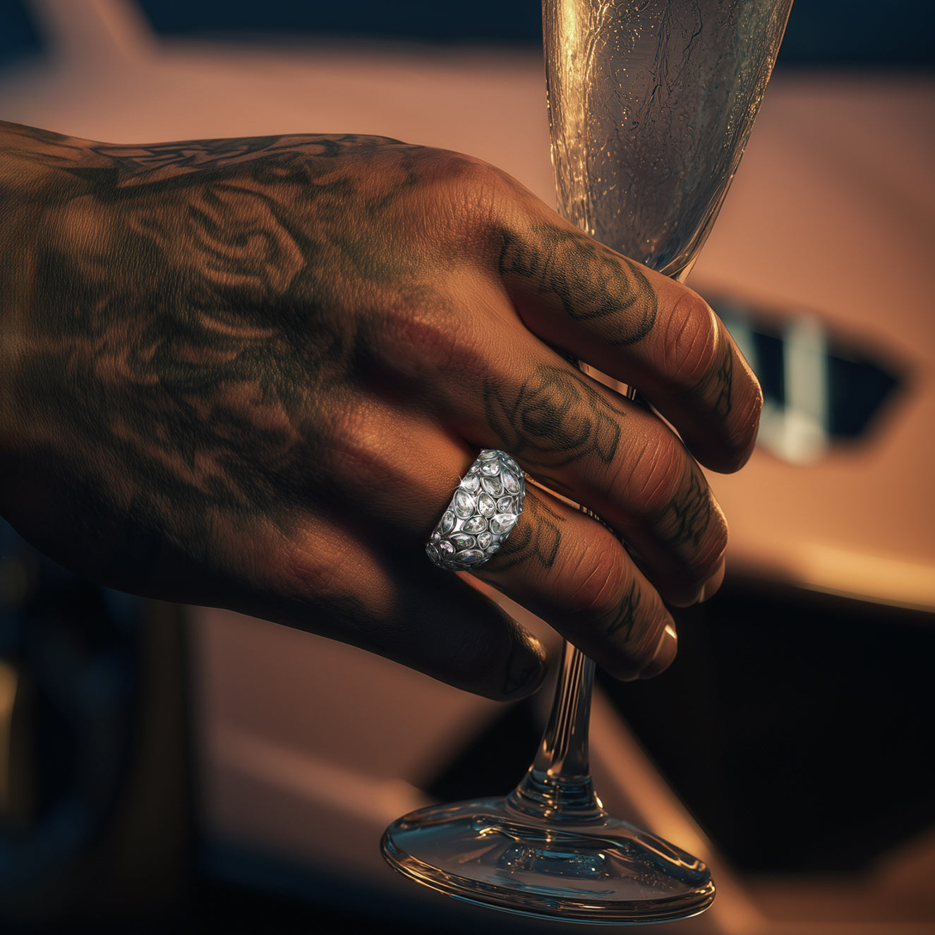 Teardrop Pavé Statement Ring