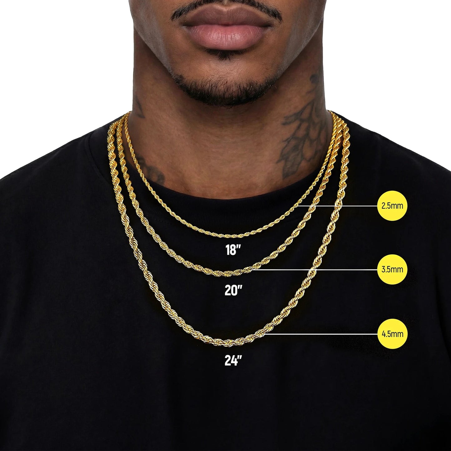 Eternal Twist Rope Chain– 4.5mm (Yellow Gold)